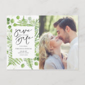 Carte Postale Faire-part Aquarelle Ferns & Eucalyptus Photo Enregistrer la  (Devant)