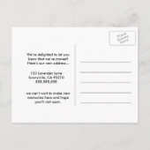 Carte Postale Faire-part Aquarelle Fleurs Sauvages | Nous avons déménagé Ch (Dos)