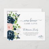 Carte Postale Faire-part Aquarelle florale moderne en mouvement (Devant / Derrière)