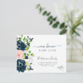 Carte Postale Faire-part Aquarelle florale moderne en mouvement (Debout devant)