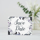 Carte Postale Faire-part Aquarelle florale néocturne élégante Enregistrer l (Debout devant)