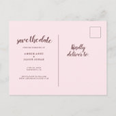 Carte Postale Faire-part Aquarelle florale rose blanc Enregistrer la date (Dos)