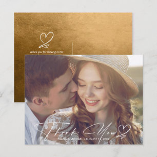 Carte Postale Faire-part Aquarelle Gradient Merci Automne Gold ID786