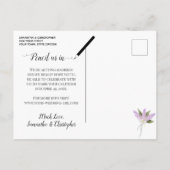 Carte Postale Faire-part Aquarelle Lilacs Mariage Enregistrer la date Photo (Dos)