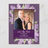 Carte Postale Faire-part Aquarelle Lilas Mariage Photo de sauvegarde de la (Devant)