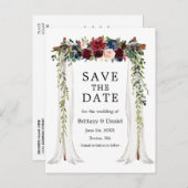 Carte Postale Faire-part Aquarelle mariage à canopée Arch Floral (Devant / Derrière)