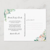 Carte Postale Faire-part Aquarelle mariage aquarelle verdure fleurie (Dos)