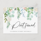 Carte Postale Faire-part Aquarelle mariage aquarelle verdure fleurie (Devant)