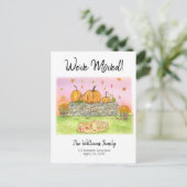 Carte Postale Faire-part Aquarelle Nouveau Accueil Automne Pique-nique Citr (Debout devant)