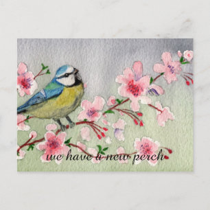 Carte Postale Faire-part Aquarelle Nouvelle perche Changement d'adresse