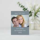 Carte Postale Faire-part Aquarelle Palmes et Mariage d'ardoise (Debout devant)