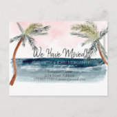 Carte Postale Faire-part Aquarelle Palmier de plage en mouvement (Devant)