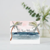 Carte Postale Faire-part Aquarelle Palmier de plage en mouvement (Debout devant)