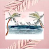 Carte Postale Faire-part Aquarelle Palmier de plage en mouvement