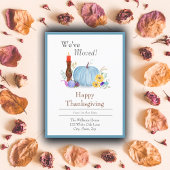 Carte Postale Faire-part Aquarelle Pastel Citrouille Automne Thanksgiving A