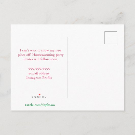 Carte Postale Faire-part Aquarelle Peonies roses et violettes que j'ai dépl (Dos)