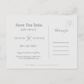 Carte Postale Faire-part Aquarelle rayures mariage plage enregistrer la dat (Dos)