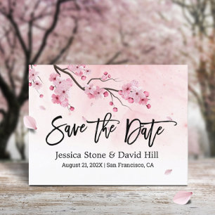 Carte Postale Faire-part Aquarelle Rose Floral Mariage Enregistrer la date
