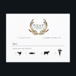 Carte Postale Faire-part Aquarelle rustique Antler & Greenery | RSVP<br><div class="desc">Par Honey & Birch Studios</div>