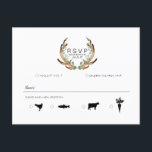 Carte Postale Faire-part Aquarelle rustique Antler & Greenery | RSVP<br><div class="desc">Par Honey & Birch Studios</div>