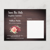 Carte Postale Faire-part Aquarelle Rustique Bourgogne Florale Enregistrer L (Dos)