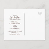 Carte Postale Faire-part Aquarelle Rustique Fleur sauvage Enregistrer la da (Dos)