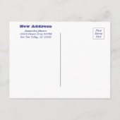 Carte Postale Faire-part Aquarelle Saguaro Cactus Violet Bleu J'ai Déménagé (Dos)