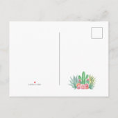 Carte Postale Faire-part Aquarelle Succulente Nouvelle adresse (Dos)