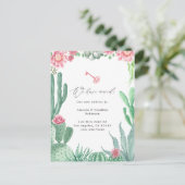 Carte Postale Faire-part Aquarelle Succulente Nouvelle adresse (Debout devant)