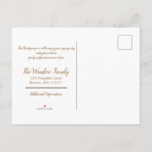 Carte Postale Faire-part Aquarelle Thanksgiving Nous avons bougé (Dos)