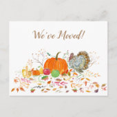 Carte Postale Faire-part Aquarelle Thanksgiving Nous avons bougé (Devant)