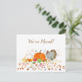 Carte Postale Faire-part Aquarelle Thanksgiving Nous avons bougé (Debout devant)