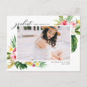 Carte Postale Faire-part Aquarelle Tropical Floral Frame (Devant)