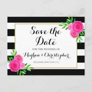 Carte Postale Faire-part Aquarelle vintage Grilles florales Enregistrer la