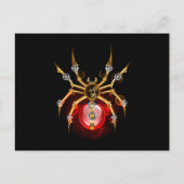 Carte Postale Faire-part Araignée steampunk sur fond noir (Devant)