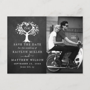 Carte Postale Faire-part Arbre à coeur rustique mariage photo enregistrer l