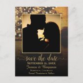 Carte Postale Faire-part Arbre d'automne et lumières avec mariage photo Enr (Devant)