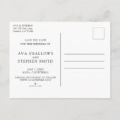 Carte Postale Faire-part Arbre de glycine élégant Enregistrer la date Photo (Dos)