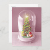 Carte Postale Faire-part Arbre de Noël dans un dôme de verre (Devant / Derrière)