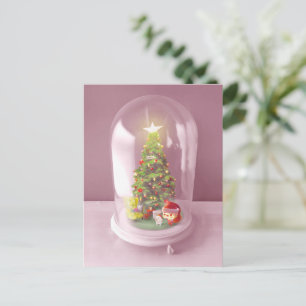 Carte Postale Faire-part Arbre de Noël dans un dôme de verre