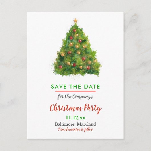 Carte Postale Faire-part Arbre de Noël festif | Fête d'hiver (Devant)