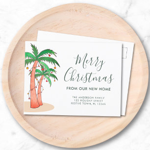 Carte Postale Faire-part Arbre de Noël Maison Palmier en mouvement
