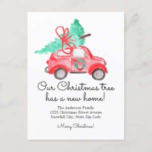 Carte Postale Faire-part Arbre de Noël Nouvelle adresse Adresse Voiture Vac