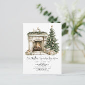 Carte Postale Faire-part Arbre de Noël rustique Nouvelle maison vacances (Debout devant)