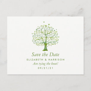 Carte Postale Faire-part Arbre de vie, mariage élégant Sauvez la date