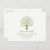 Carte Postale Faire-part Arbre de vie, mariage élégant Sauvez la date (Devant / Derrière)