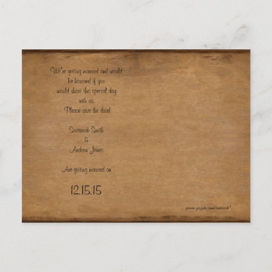 Carte Postale Faire-part Arbre Rouge Mariage Date à Sauvegarder (Dos)