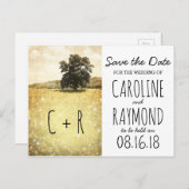 Carte Postale Faire-part Arbre Rustique Lucioles Enchantées Prairie Enregis (Devant / Derrière)