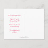 Carte Postale Faire-part Arbre Vert Coeurs Roses Enregistrer La Date (Dos)