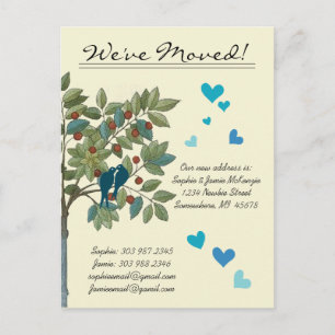 Carte Postale Faire-part Arbre vintage Oiseaux Turquoises que nous avons dé
